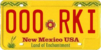 NM license plate 000RKI