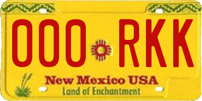 NM license plate 000RKK