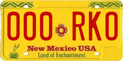 NM license plate 000RKO