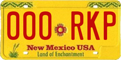 NM license plate 000RKP
