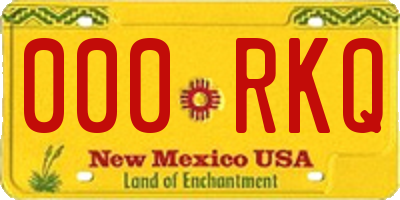 NM license plate 000RKQ