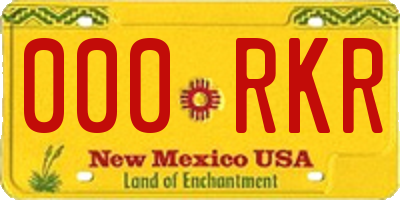 NM license plate 000RKR