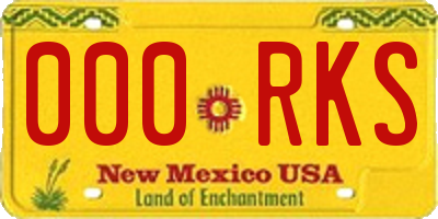 NM license plate 000RKS