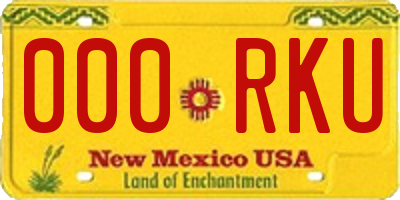 NM license plate 000RKU