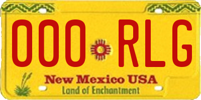 NM license plate 000RLG