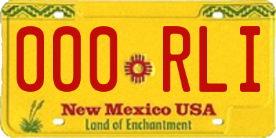 NM license plate 000RLI