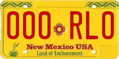 NM license plate 000RLO