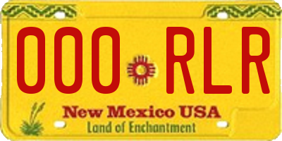 NM license plate 000RLR