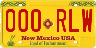 NM license plate 000RLW