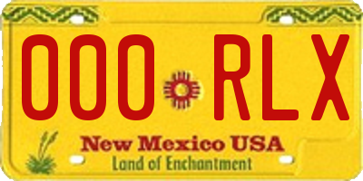 NM license plate 000RLX
