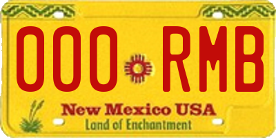 NM license plate 000RMB