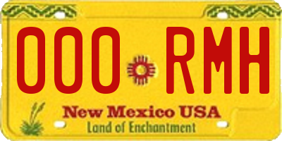 NM license plate 000RMH