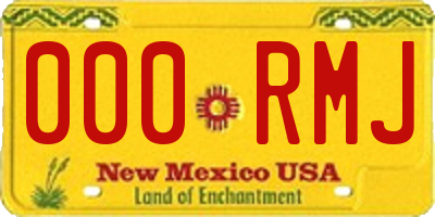 NM license plate 000RMJ