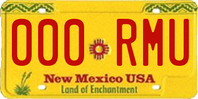NM license plate 000RMU