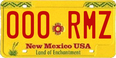 NM license plate 000RMZ