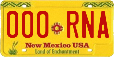 NM license plate 000RNA