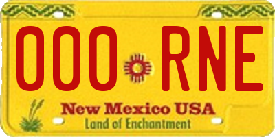 NM license plate 000RNE