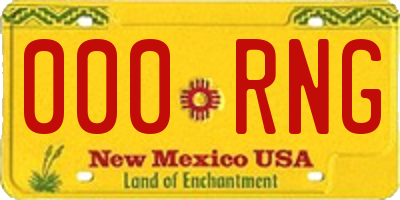 NM license plate 000RNG