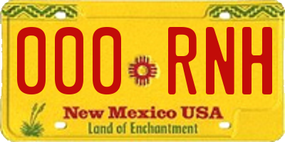 NM license plate 000RNH