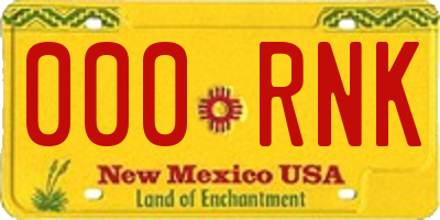 NM license plate 000RNK