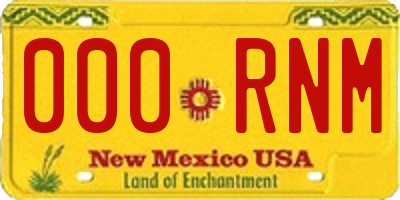 NM license plate 000RNM