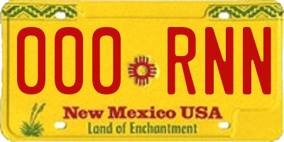 NM license plate 000RNN