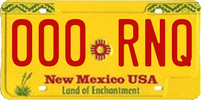 NM license plate 000RNQ