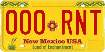 NM license plate 000RNT