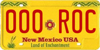 NM license plate 000ROC