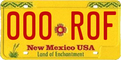 NM license plate 000ROF