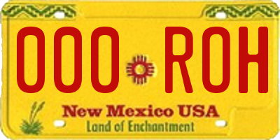 NM license plate 000ROH
