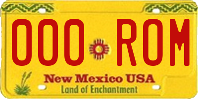 NM license plate 000ROM