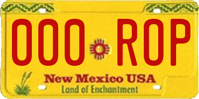 NM license plate 000ROP