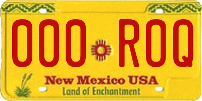 NM license plate 000ROQ