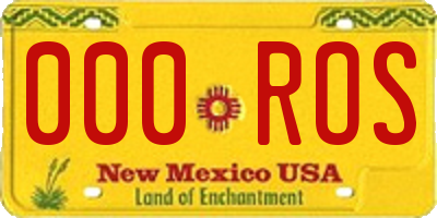 NM license plate 000ROS