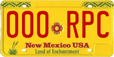 NM license plate 000RPC