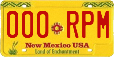 NM license plate 000RPM