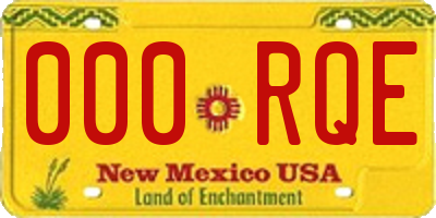 NM license plate 000RQE