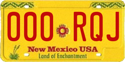 NM license plate 000RQJ