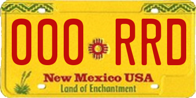 NM license plate 000RRD