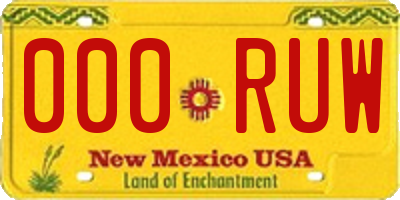 NM license plate 000RUW