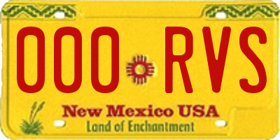 NM license plate 000RVS