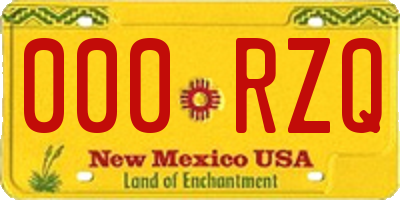 NM license plate 000RZQ