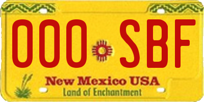 NM license plate 000SBF