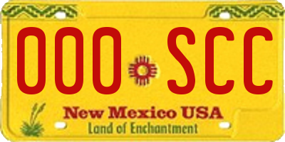 NM license plate 000SCC