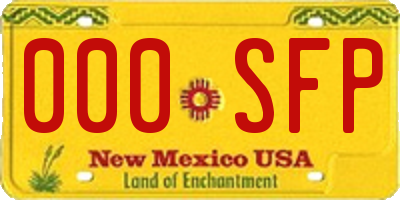 NM license plate 000SFP