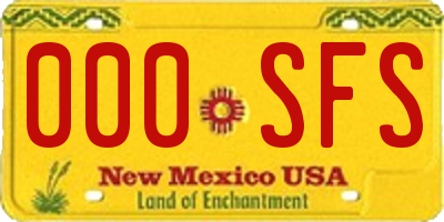 NM license plate 000SFS