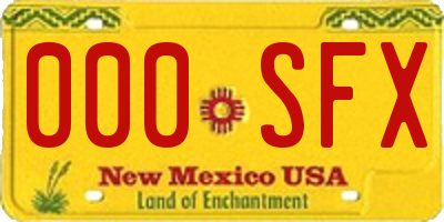 NM license plate 000SFX
