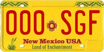 NM license plate 000SGF