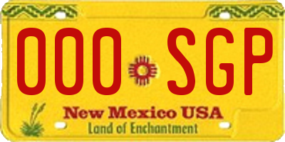 NM license plate 000SGP